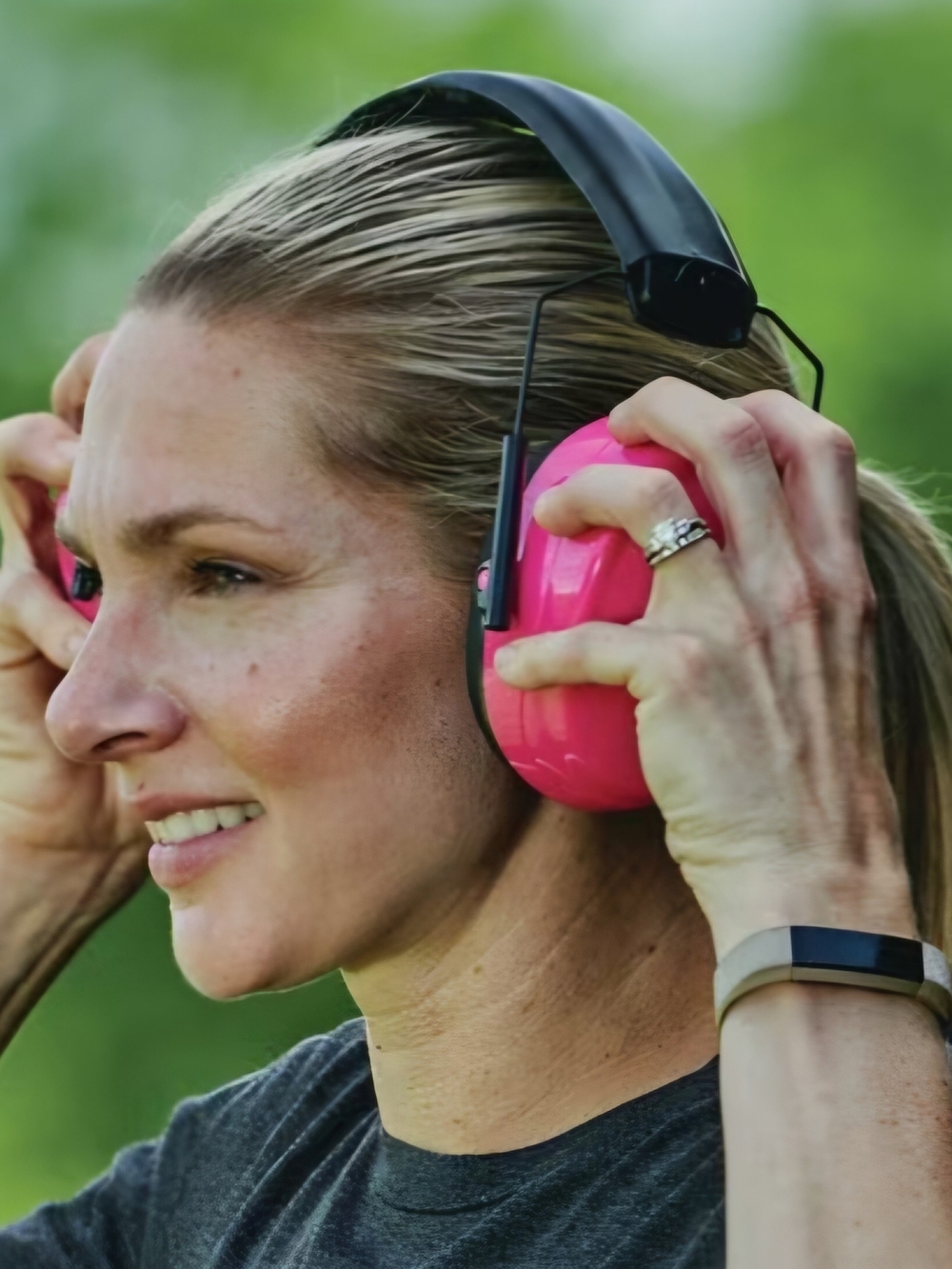Champion Pink and Black Protective Earmuffs